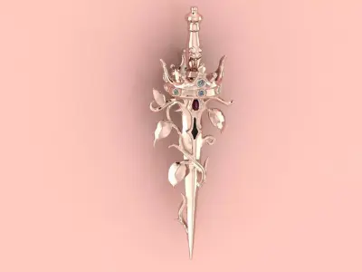 Blade of Sovereignty Pendant jewelry  - for Her Valentine 3D print model