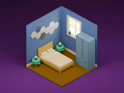 Simple Bedroom Diorama 3D model