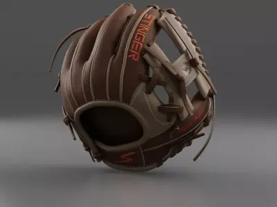 Baseball Glove Brown 3D model