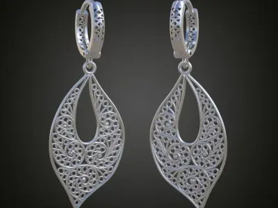 Earring 3D model 3D printable model 0059-8 3D print model