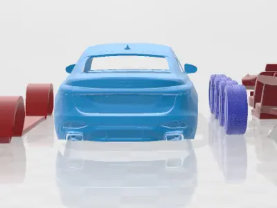 Audi A5 2025 - Separate Parts STL Model 3D print model