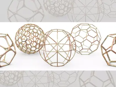 Geometric Decor Objects - Sphere Frames 3D model