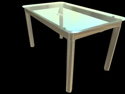 Six Seater Dining Table 3D Model AR VR PBR Low-poly 3D model