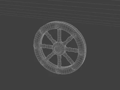 Dharma Wheel Buddshism Symbol Low-poly 3D model