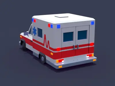 Ambulance Low-poly 3D model