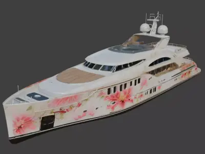 Spring Edition Floral Sport Yacht 3D Model 3D model