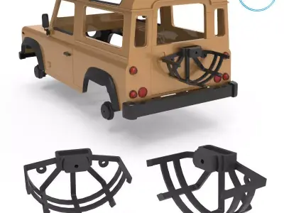 Land Rover Defender V2 3 Tire Holder  3D print model
