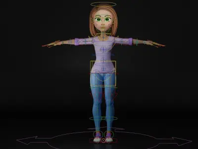 Cartoon Woman - FULLY RIGGED Low-poly 3D model