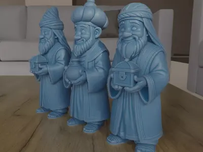 Three Wise Men Magi Nativity Scene STL 3D Print Files 3D print model