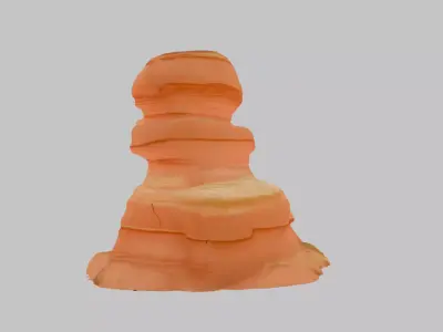 Stepped Stone Plateau - Low Poly Game Ready 3D Model Low-poly 3D model