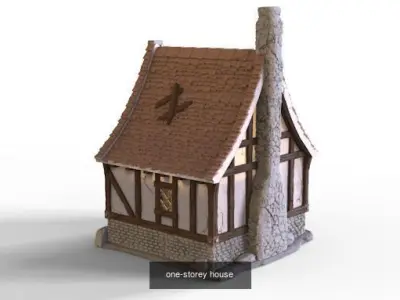 Medieval village - Orange Meadow  3D Model Collection