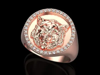 Wolf ring full inside 3D print model