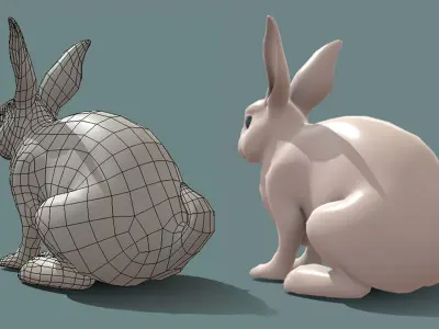 Rabbit  Low-poly 3D model purchase