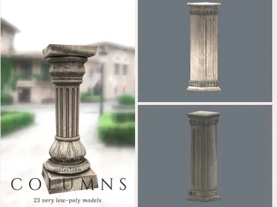 Columns Pack Low-poly 3D model