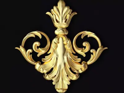 Central decor ornament for furniture 3D model 331