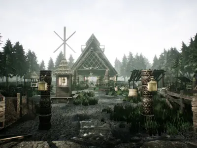 Viking House UNREAL ENGINE Low-poly 3D model