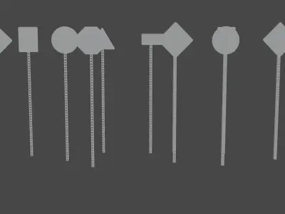 Basic road sign pack Free 3D model