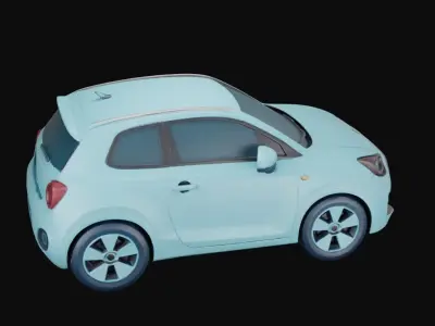 Modern car Low-poly 3D model