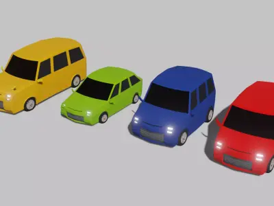 Stylish SUV cars pack Low-poly 3D model