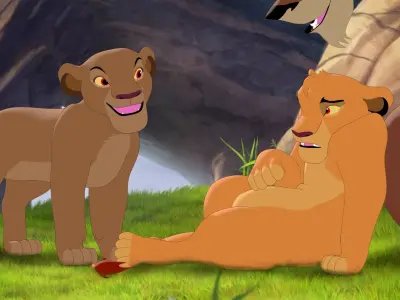 Mufasa and Sarabi Teens Low-poly 3D model