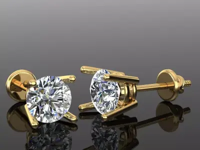 Women Diamond Earrings 3D print model