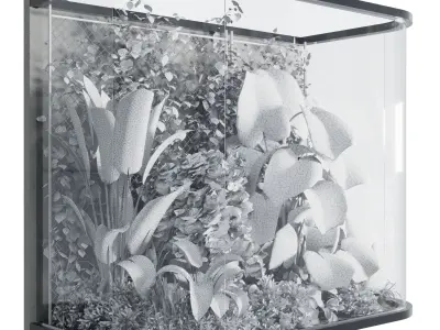 Plants Behind Galss 03 indoor garden Low-poly 3D model