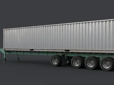 Container semi trailer Low-poly 3D model