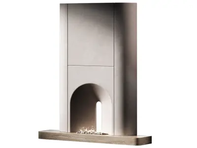 Fireplace Arched semicircular portal hearth area 3D model