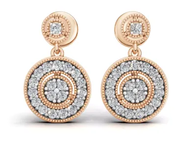AV 728 Diamond Dangle Earrings 3D print model