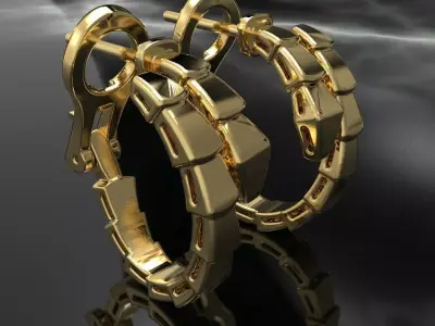Bvlgari Serpenti Snake Earrings 3D print model
