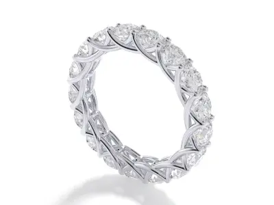 braided diamond engagement ring 4mm 7Size 3D print model