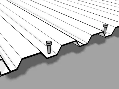 2D Metal Decking Cel Shaded Low-poly 3D model