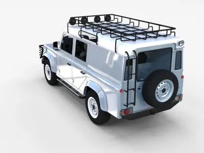 Land Rover Defender 110 Utility Station Wagon w interior rev 3D model
