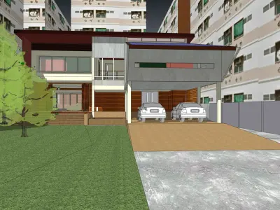 House with apartments around 3D model