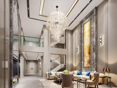 Luxury living room interior 3D model