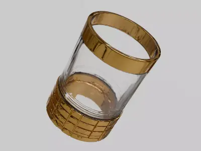 Luxury Glass with Gold Accents 3D model