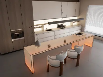 Kitchen Modern interior 106 3D model