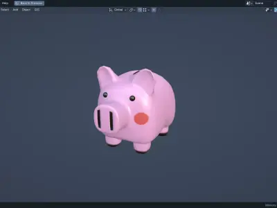 piggy bank Free low-poly 3D model
