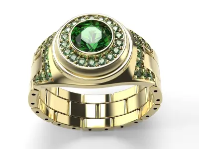 Mens ring from several parts   Ring watch   Finger ring 3D print model