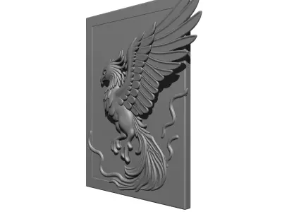 Elegant Phoenix Wall 3D print model