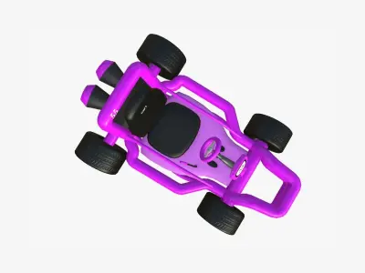 Cartoon Kart H05 Pink - Vehicle Racing Design Low-poly 3D model