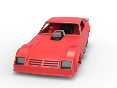 Vintage Pulling Funny car Scale 1 to 25 3D print model