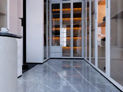 Luxury Modern Bedroom Design with walking Closet full furniture  3D model