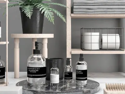 bathroom decor set 3 3D model