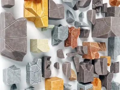 Stone splinter decoration n1  3D model