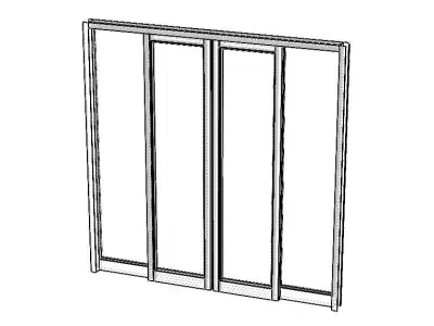 Aluminium Double Sliding Doors 3D model