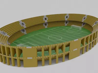 Football Stadium  Low-poly 3D model get