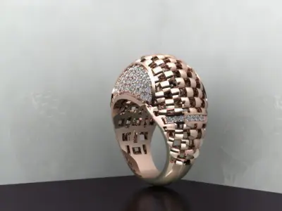 diamond ring  3D print model 10