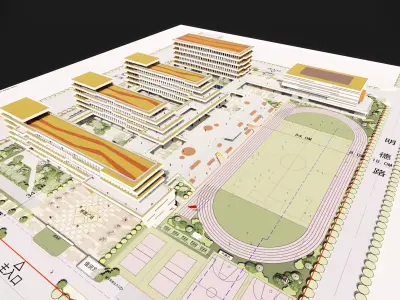 School-LAYERED GREEN 3D model