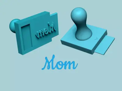 Stamp 53 Word Mom - Fondant Decoration Maker Toy 3D print model